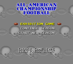 All-American Championship Football Title Screen